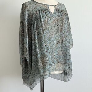 Fairy Silk Blouse Top Flowy boho Comfort Beachy Woman S